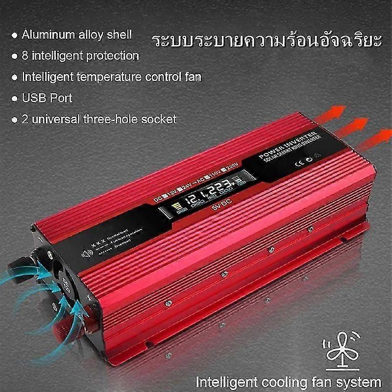 Inversor de corriente para coche de 20000W - Convertidor DC12V/24V a AC220V para camping y emergencias