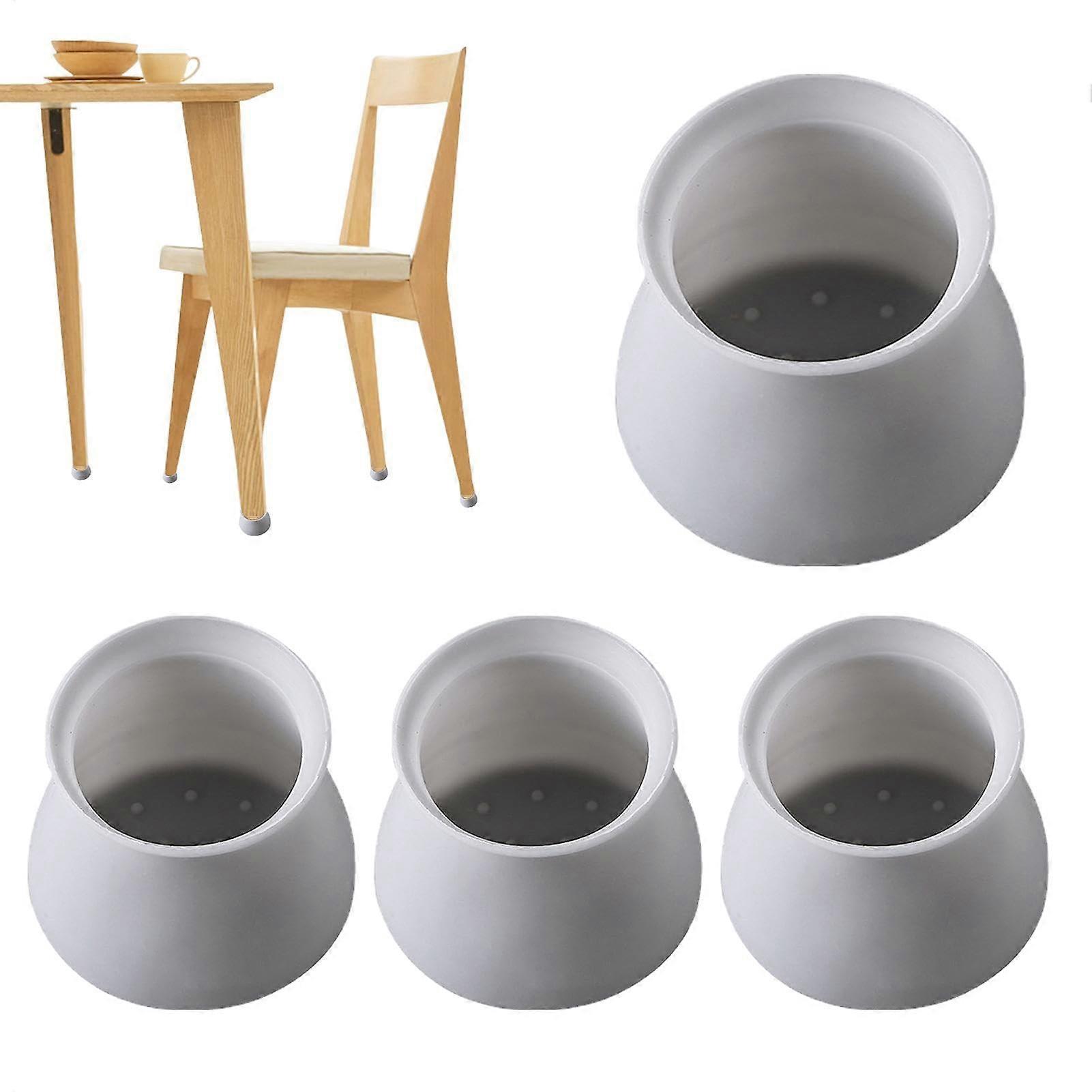 Chair Leg Caps Round Non-Slip Floor Protectors to Prevent Scratches and Reduce Noise 4pcs Gray