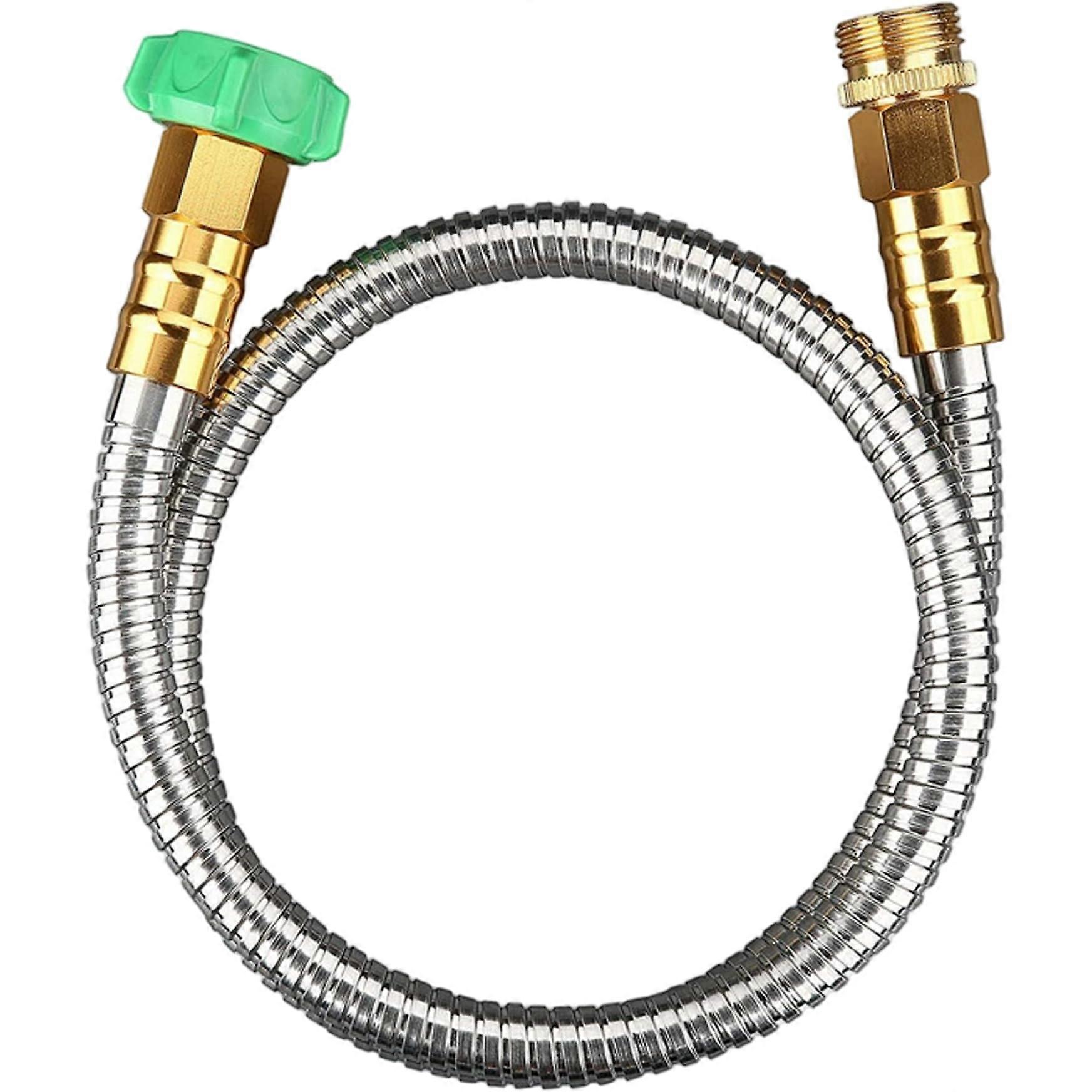 Garden Hose Extension 5ft Metal Hose with Nozzle, Lightweight Flexible Design for Outdoor Gardening, Car and Pet Cleaning