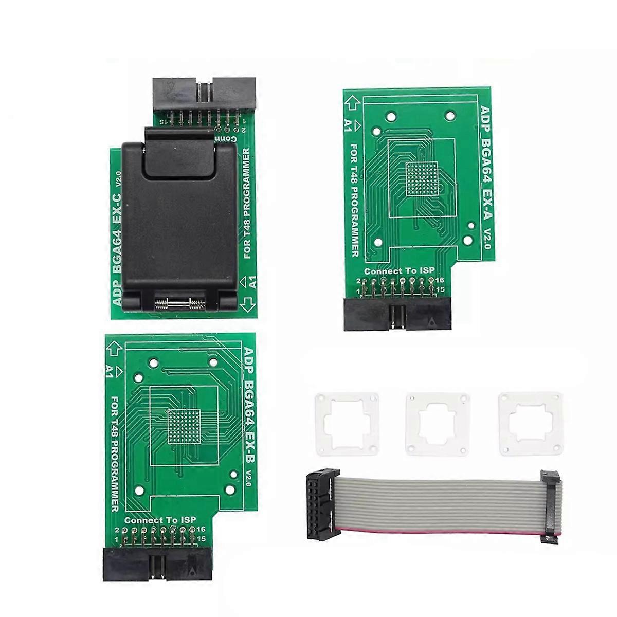 BGA64 V2 Adapter IC Sockel für T48 Programm ADP-BGA64-EX-A EX-B EX-C V2.0 Doppelkopf-Sondenhalter