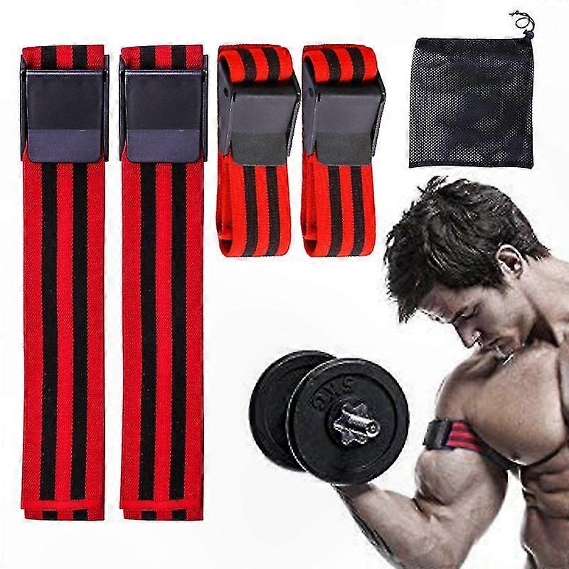 Bicep Muscle Training Straps - Blood Flow Restriction Bands for Occlusion Workouts (5-Pack, Assorted Colors)
