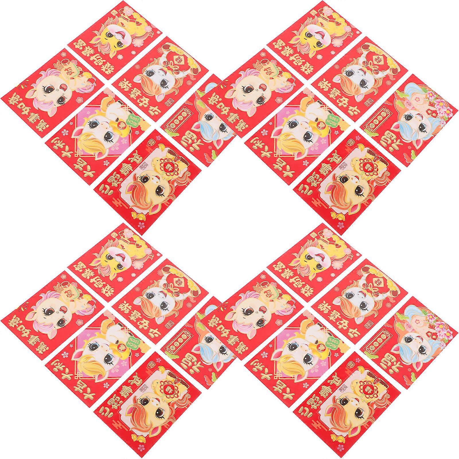 300pcs Cute MultiColor Red Envelopes for Lunar New Year Celebrations and Gifts 2026 Year of the Horse Paper