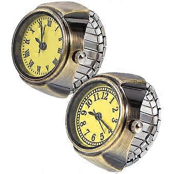 2pcs Vintage Finger Watches Creative Watches Femmes Hommes Finger Ring Montres