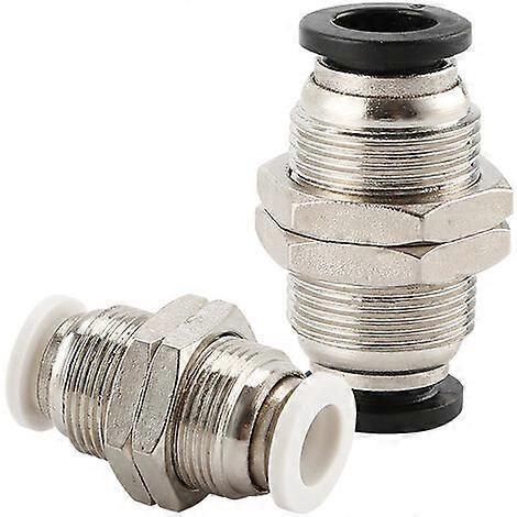 4pcs Pneumatic Connectors, Pneumatic Bulkhead Fitting, Pneumatic Quick Connector Connectable Hose Diameter, Can Be Used to Fix and Connect the Trac