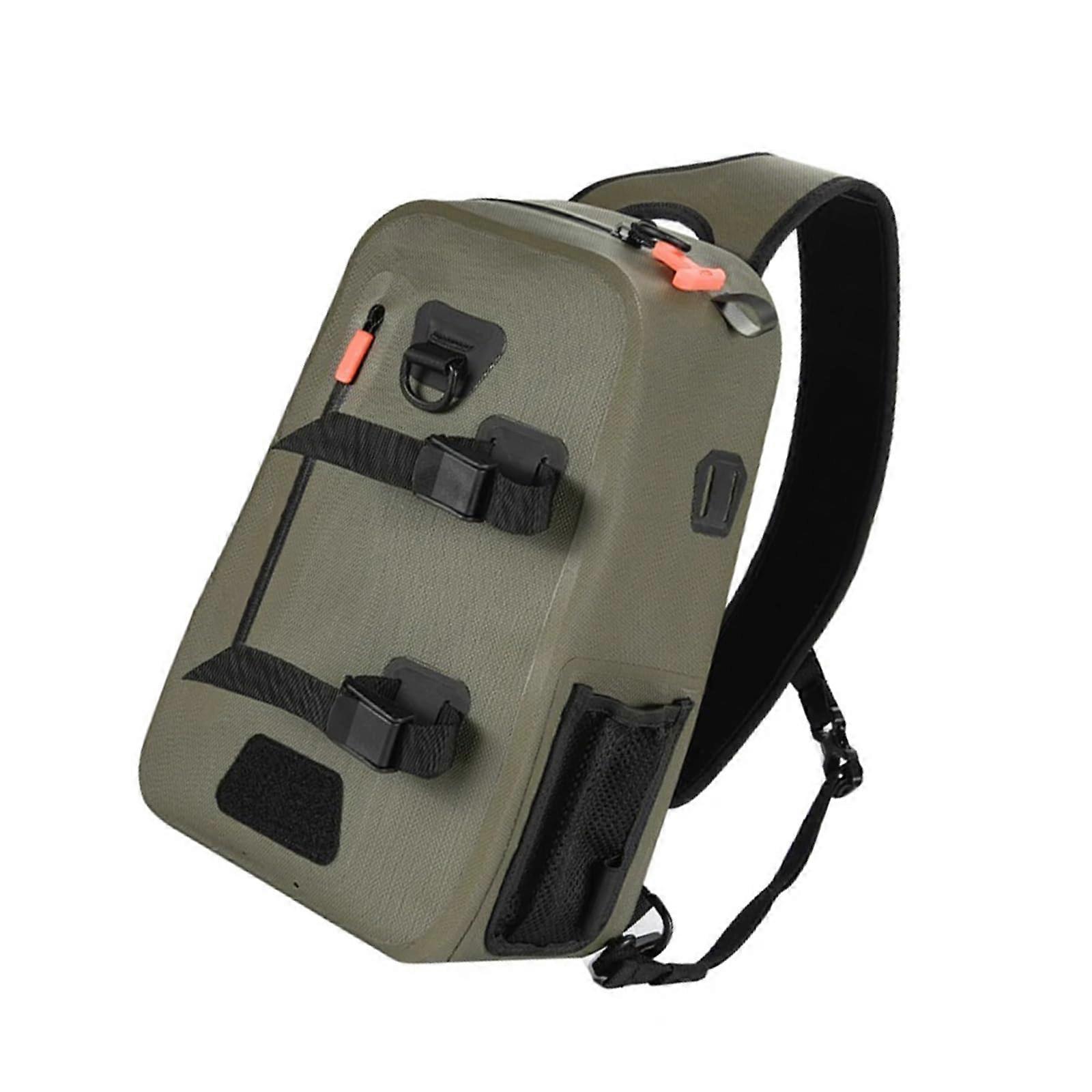 Fishing Bag Durable Waterproof Adjustable With Rod Belt And Tool Hook For Outdoor Angler Gear Storage