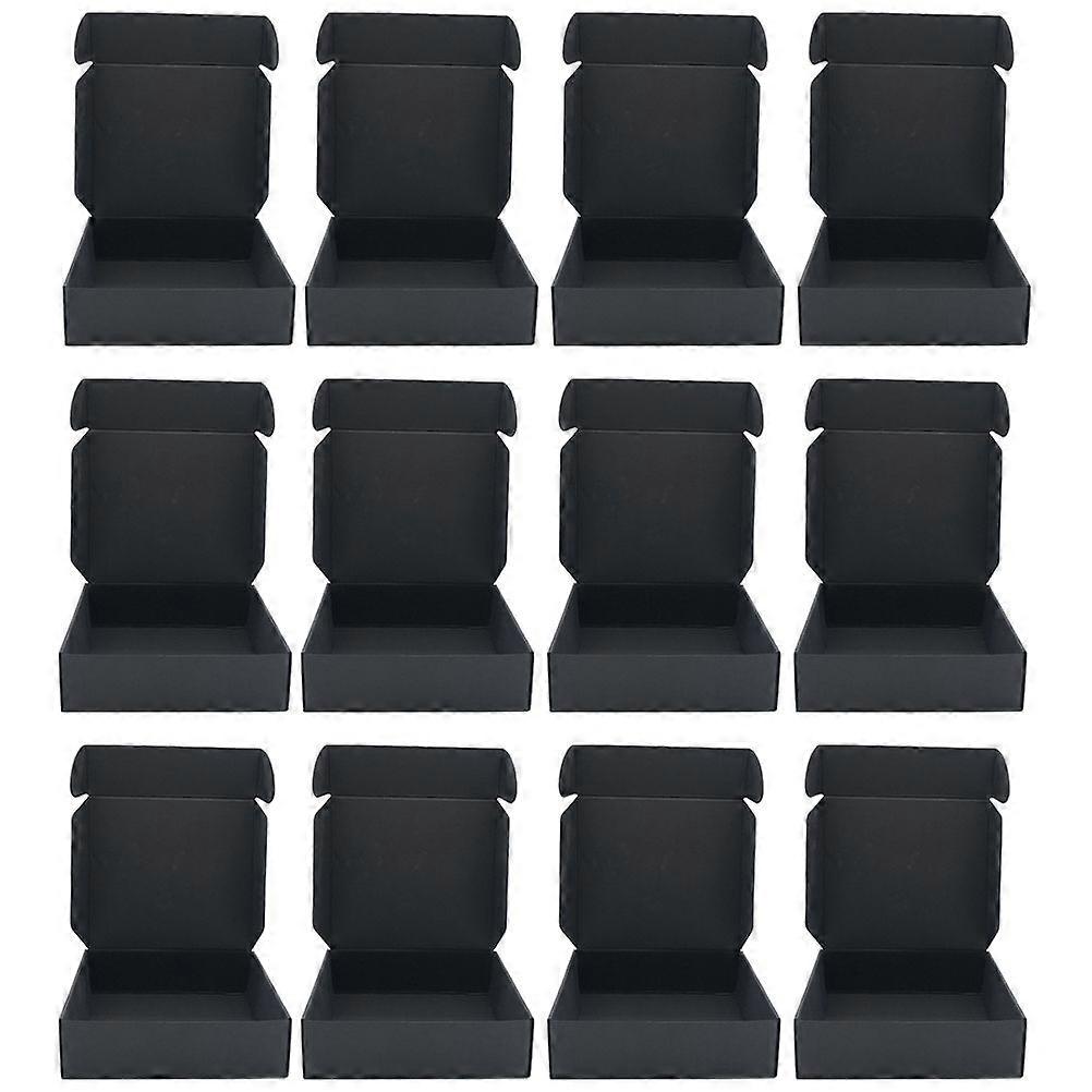 24pcs Black Convenient Packing Boxes Moving Boxes Express Storage Boxes