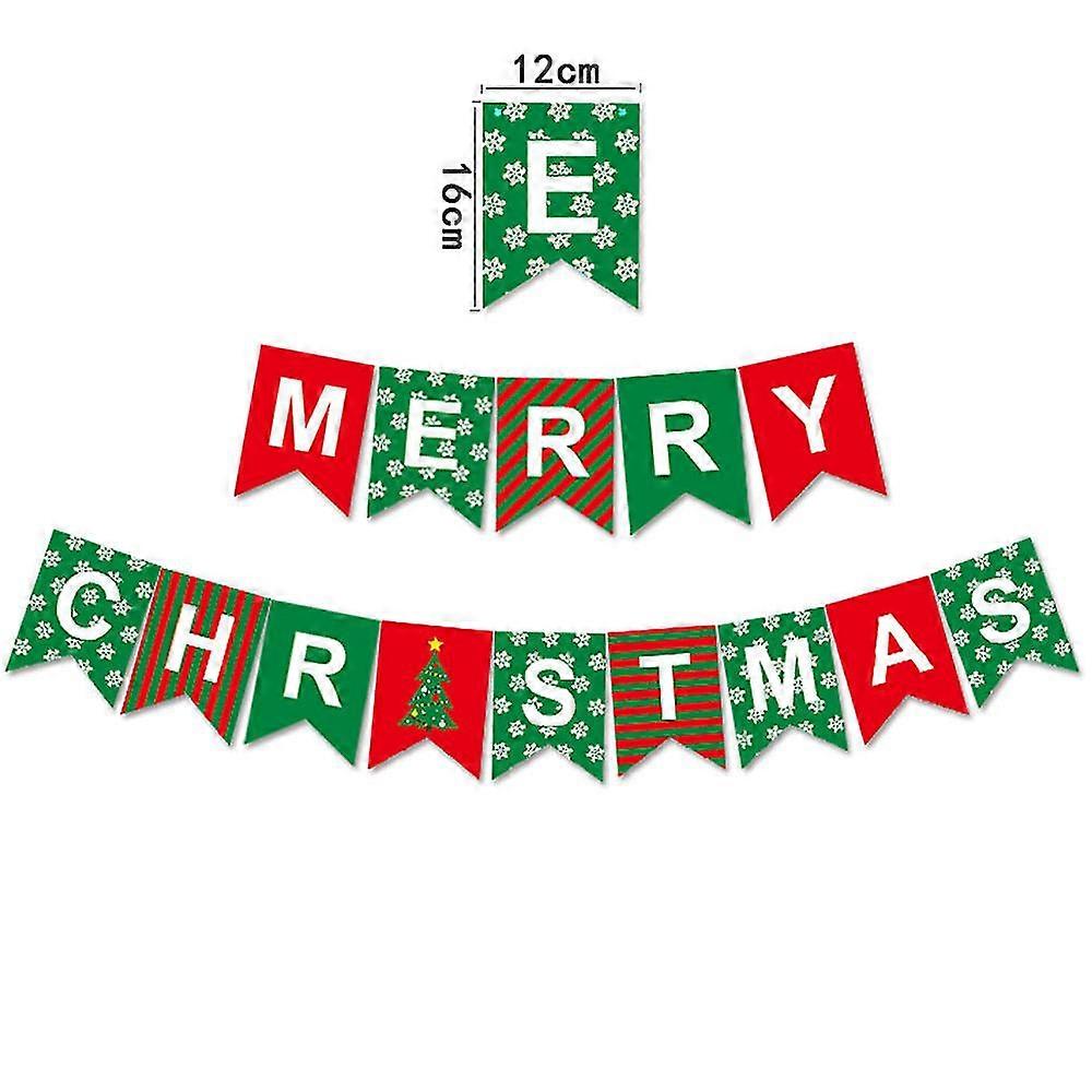 Xmas Ornaments Christmas Snowflake Hanging Flag Snowman Elk Bell S...