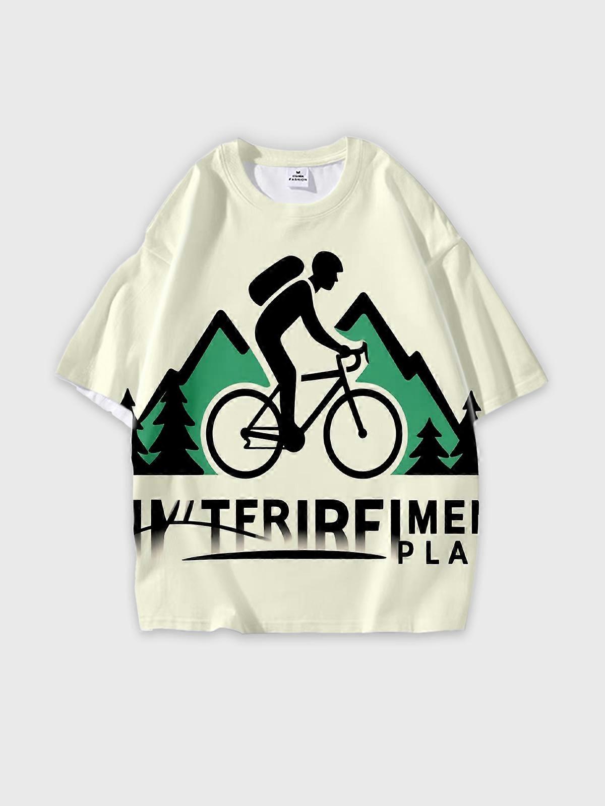 T-Shirt Short Sleeve Round Neck, Summer Casual Loose Graphic Tee, Unisex Pattern U2151