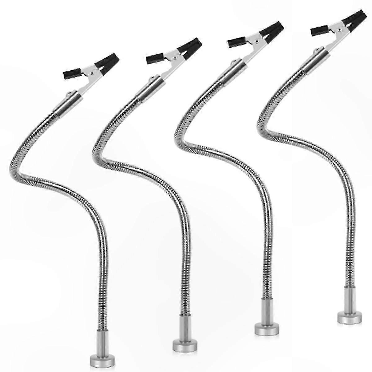 4-Pack Flexible Magnetic Helping Hands with Alligator Clips for Soldering and Welding Projects Gooseneck Metal Tool Set