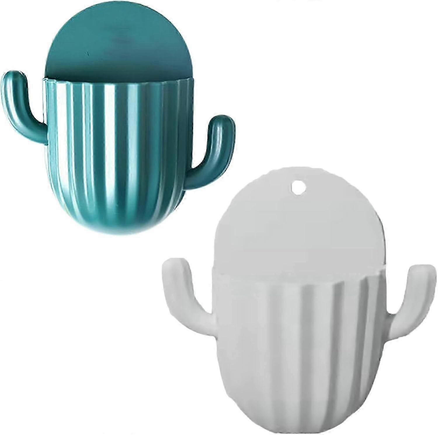 Bathroom Organizer, Toothpaste Holder, Countertop Storage for Toothpaste, Floss, Razor, Dark Green White