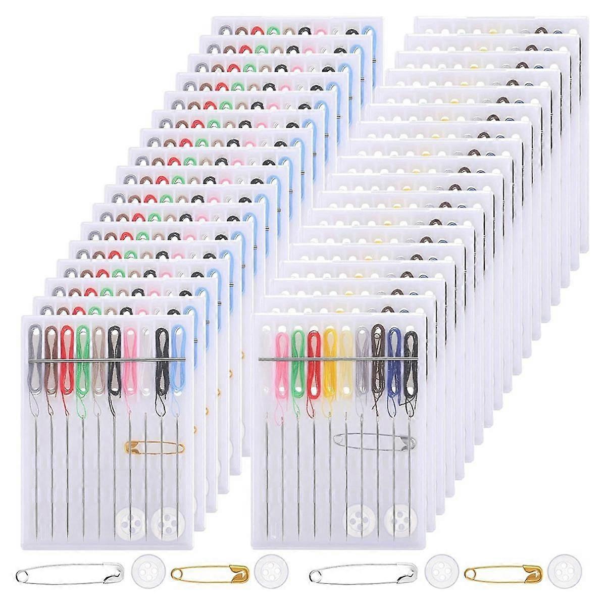 36 Boxes Mini Quick Fix Sewing Kit Easy Pre Threaded Needle Kit Basic Personal Sewing Kit Threaded