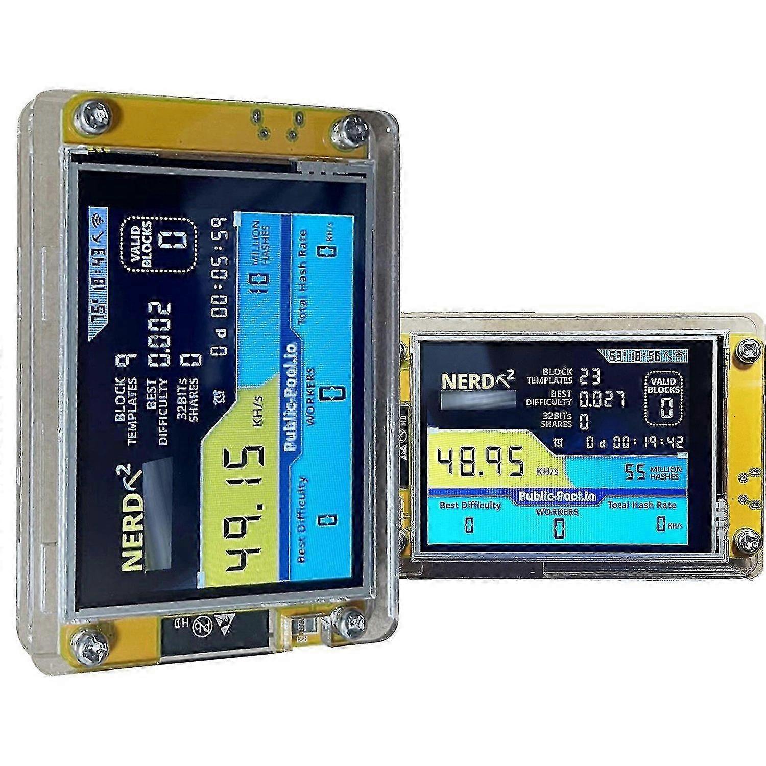 2025 Nerd Miner v2 Solo Bitcoin Miner - Lottery Miner - Crypto Miner - 2.8  Screen