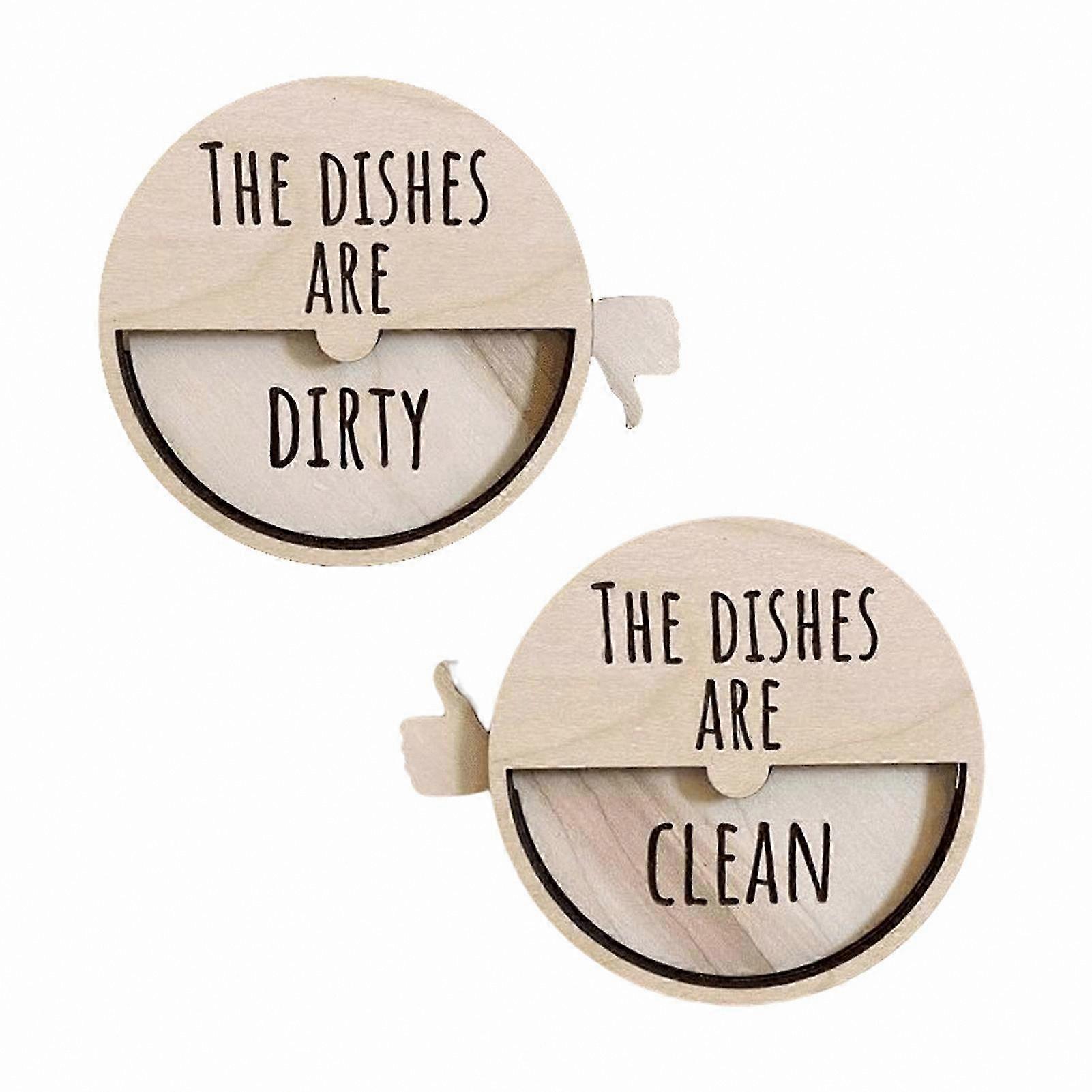 Magnetic Dishwasher Clean Dirty Indicator Sign with Non-Scratch Strong Backing for Home and Office Use