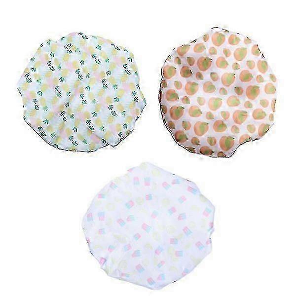 Chic Printed Double-layer Waterproof Satin Shower Cap Set