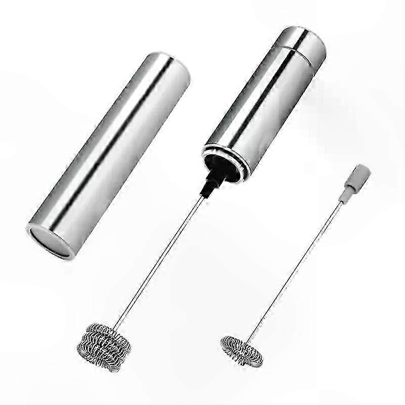 Stainless Steel Electric Milk Frother Handheld Mixer for Coffee and Cappuccino Foam Preparation Wireless Whisk Tool with Durable Spring Design