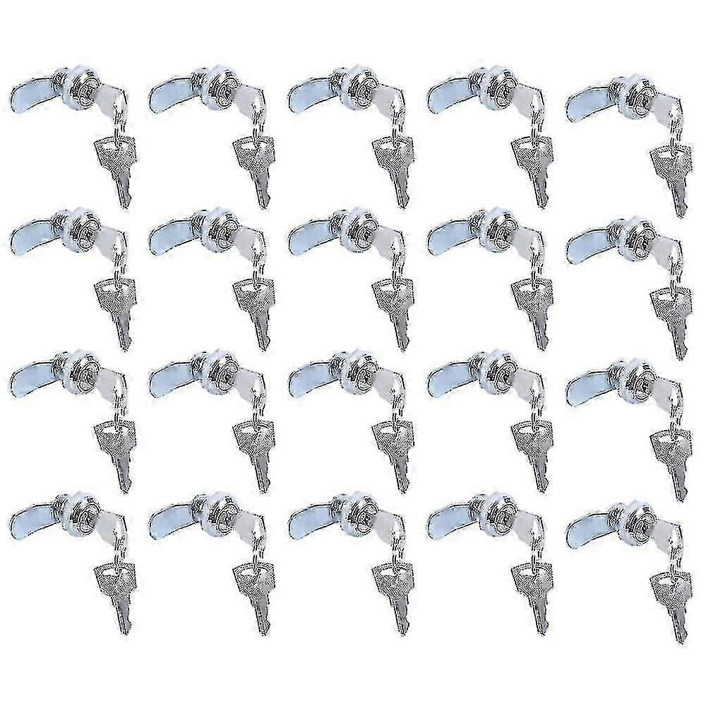 20 Pack Cam Locks with Keys for Cabinets, Lockers, Mailboxes, Cupboards & Drawers