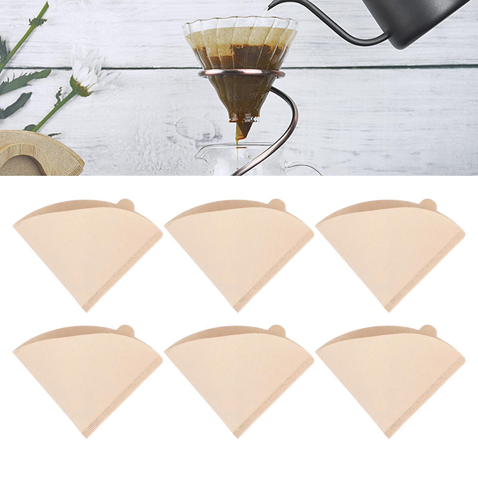100PCS Natural Wood Pulp Coffee Filter Paper Cone Shape Strainers