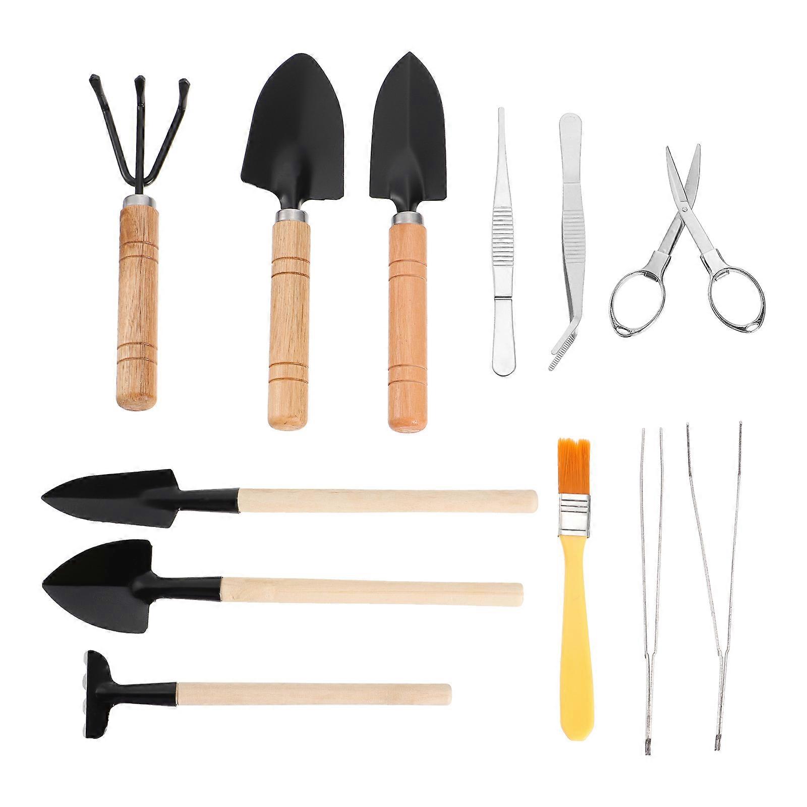 Wooden Gardening Tool Mini Set for Weeding 10Pcs Durable Tools