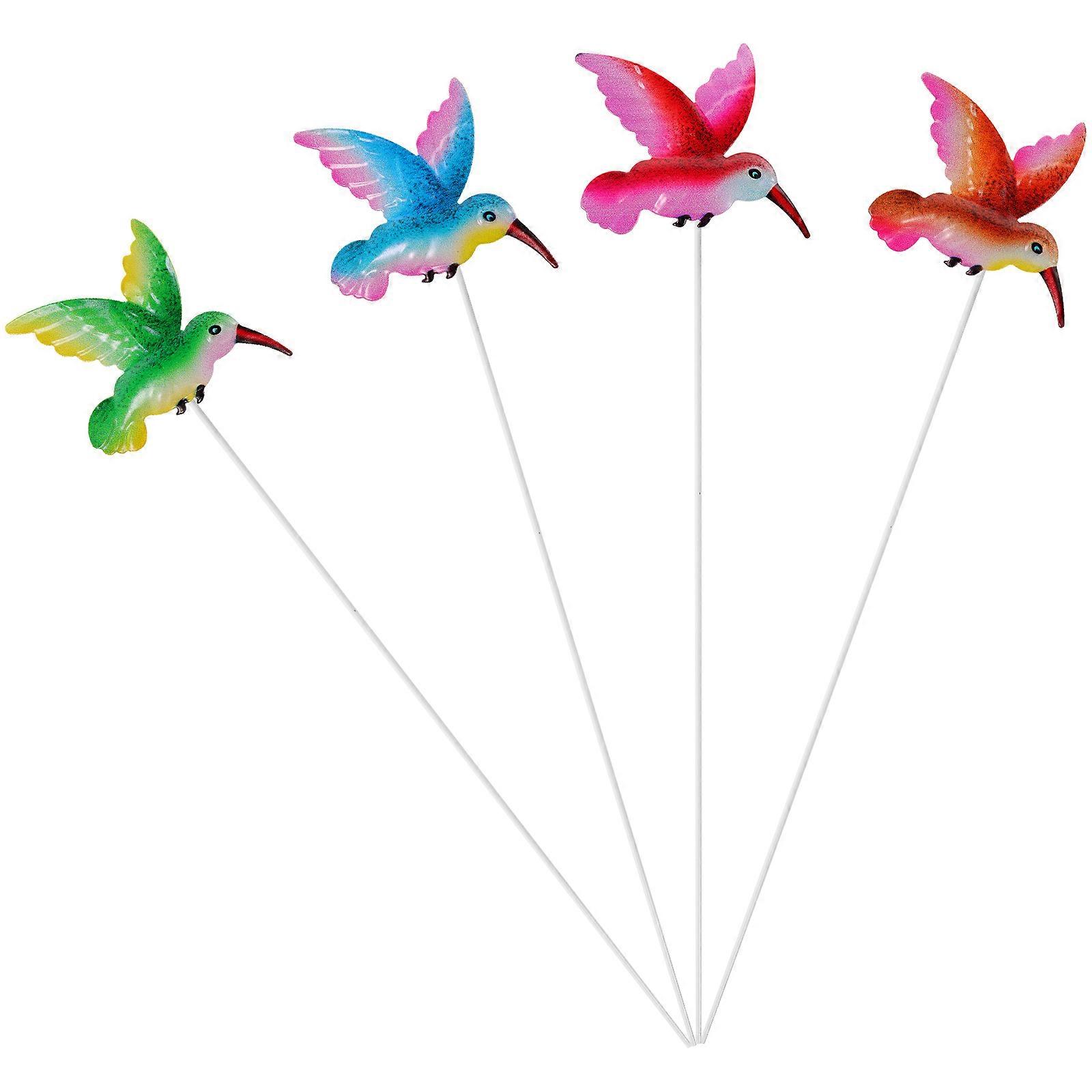 Assorted Color Iron Hummingbird Stakes for Yard Decoration 16Pcs Pack