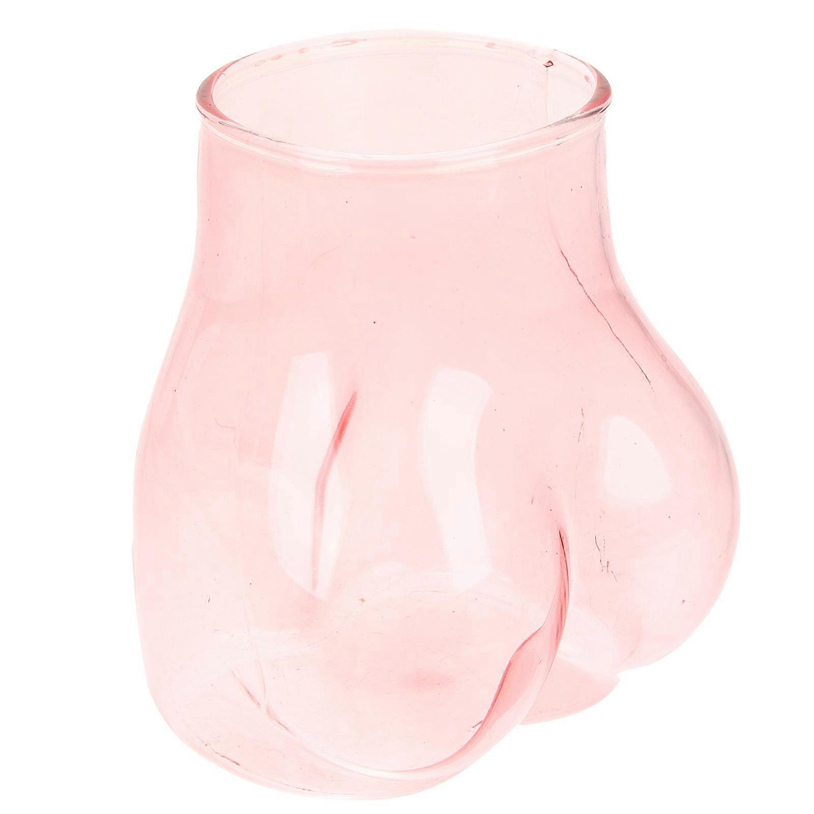 Shape Pink Glass Beer Mug for Beverage Drinking Reusable Mug