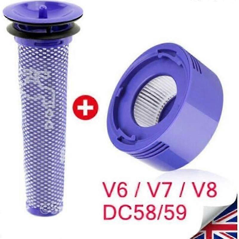 H-Dyson V7 V8 Filter + Rear Filter Dyson Filter Pre-Motor Pack Washable Filters for Dyson V7 V8 Replacement for Dyson V7 V8