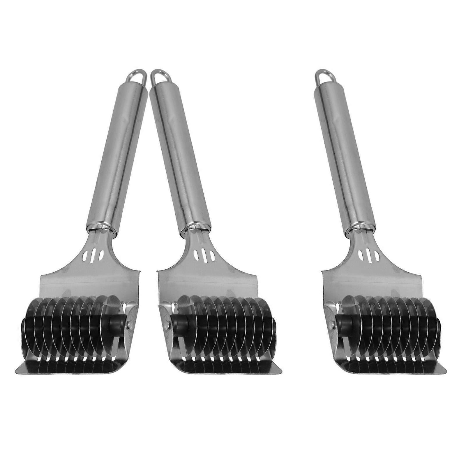 Pasta Cutter Manual Stainless Steel Kitchen Tool For Home Cooking 3Pcs With Easy Operation Design