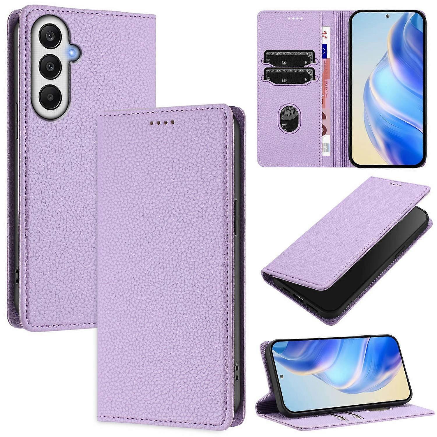 For Samsung Galaxy A25 5G (Global) (161.0 x 76.5 x 8.3mm) Wallet Case RFID Blocking Litchi Texture L