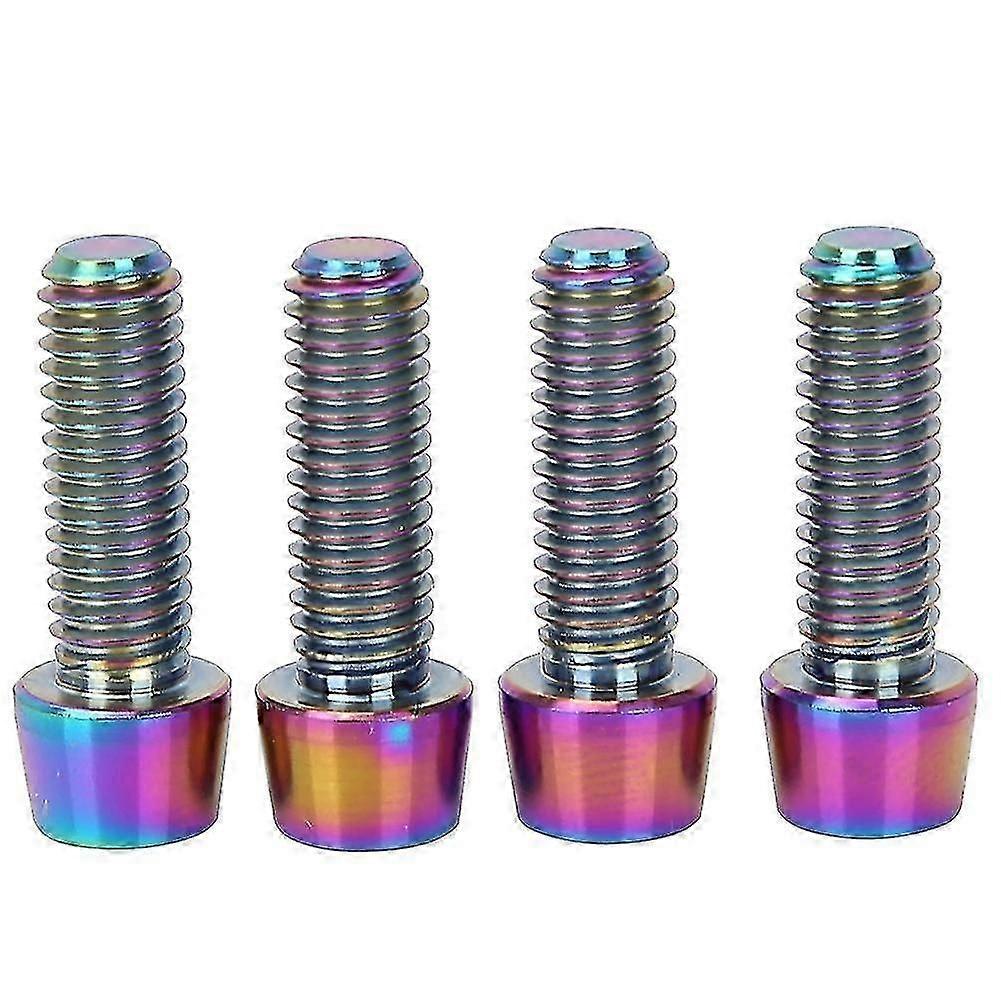 4pcs M6*18mm Bicycle Titanium Alloy Tapered Bolts Mountain Bike Stem Fixed Screws
