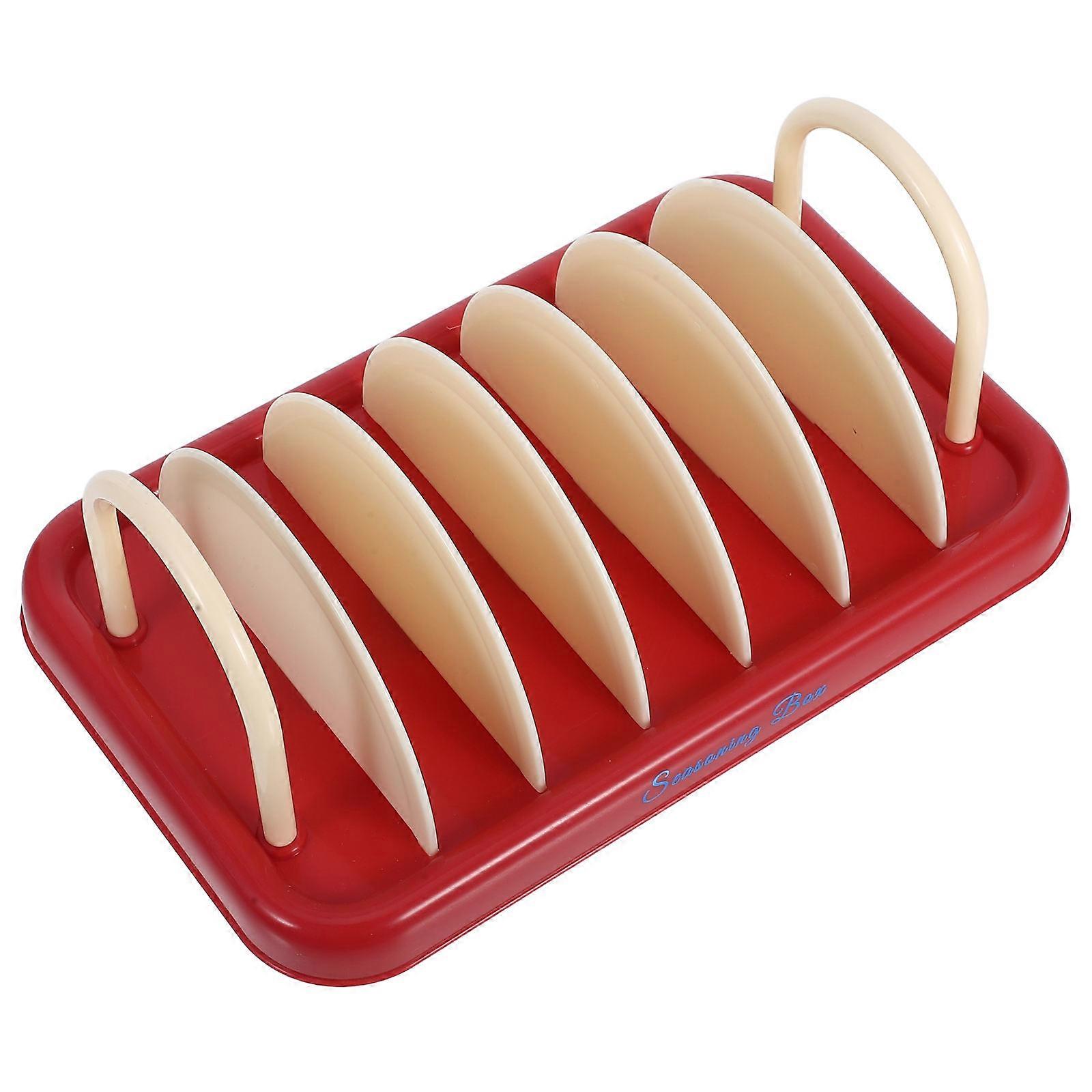 Countertop Dish Rack Pot Lid Holder 7 Compartments Multifunctional Design Rectangular Shape Kitchen Organization 1Set