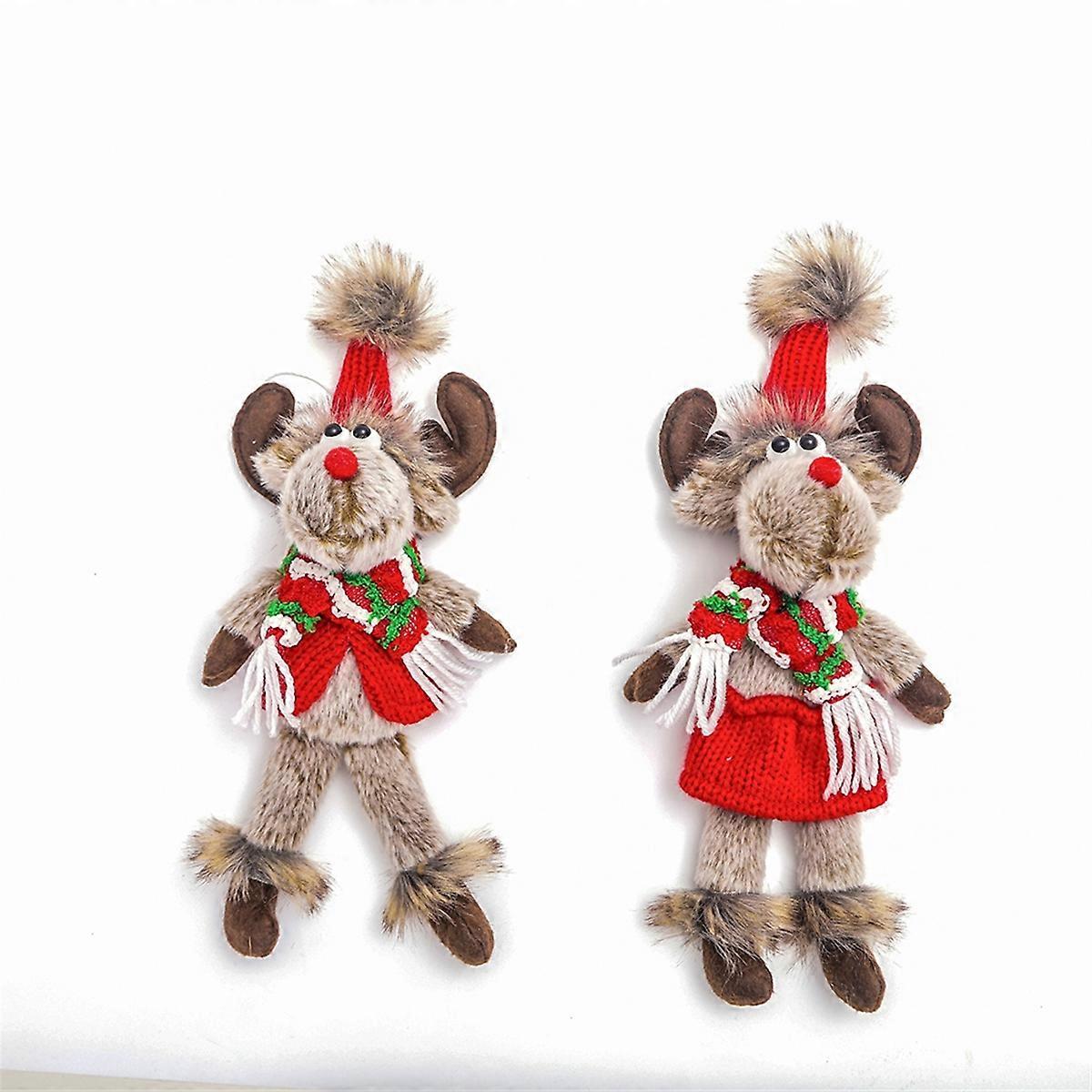 Christmas Doll Cute Christmas Retractable Doll Deer Window Props D