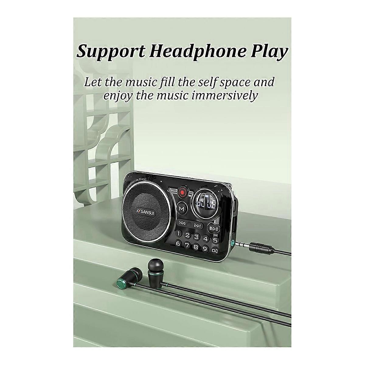  FM Radio Bluetooth 5.0 Speaker Radio for the Elderly,Orange