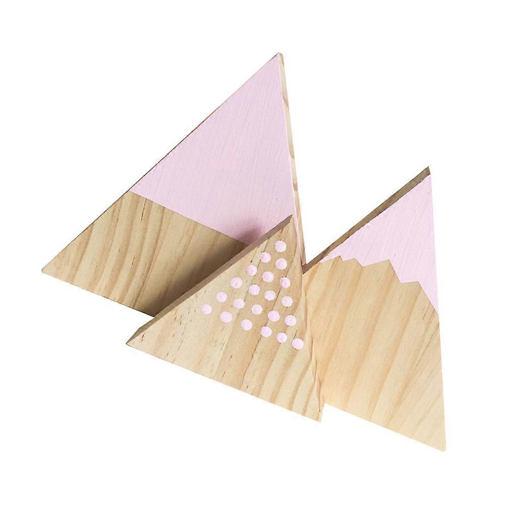 Simulation Mountain Ornament Wooden Triangular Craft for 9Pcs Pack