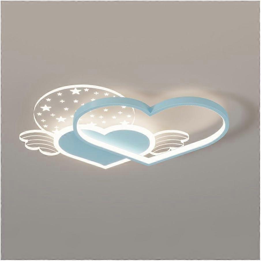 LED HeartShaped Ceiling Light With Wings Artistic Ceiling Light Fixtures Blue 38W Infinitely Dimmable Minimalist