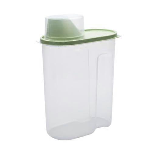 Cereal Dispenser Plastic Storage Box 2.5L Green Food Grain Rice Container with Airtight Seal