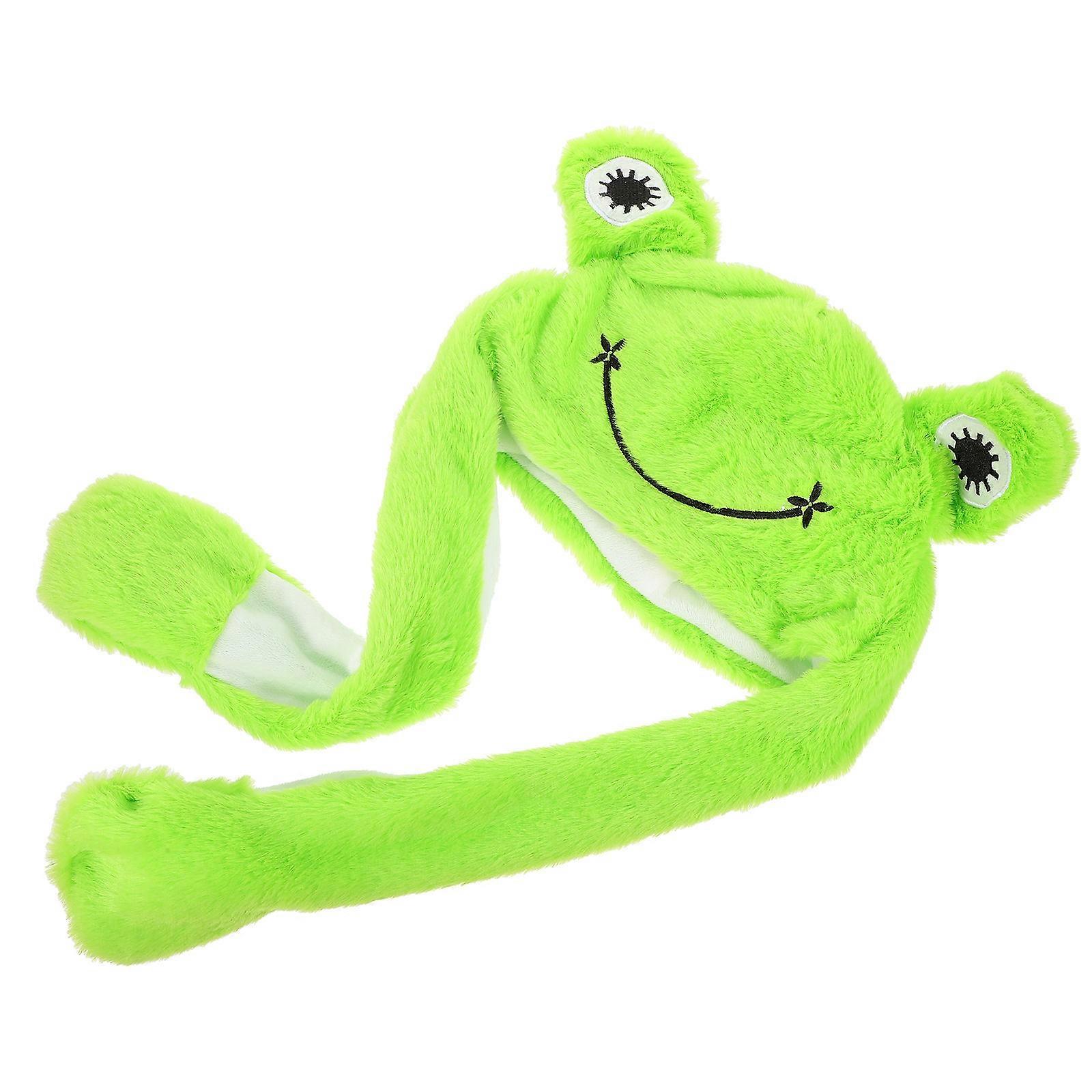 Plush Frog Hat 3Pcs Cartoon Style Party Accessory For Adults And Teenagers Carnival Performance Fun