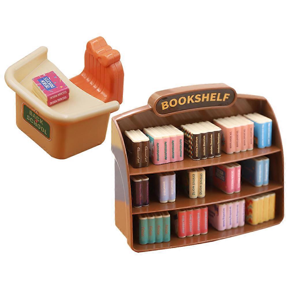 Decorative Miniature Furniture Mini Toys for Playing 1Set Tiny Book Shelf
