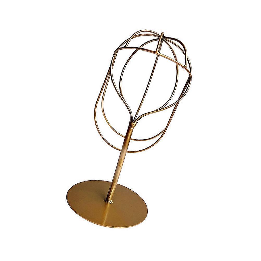 Hat Display Rack For Shop Use Golden Metal Hat Support Frame For Home Use 1Set