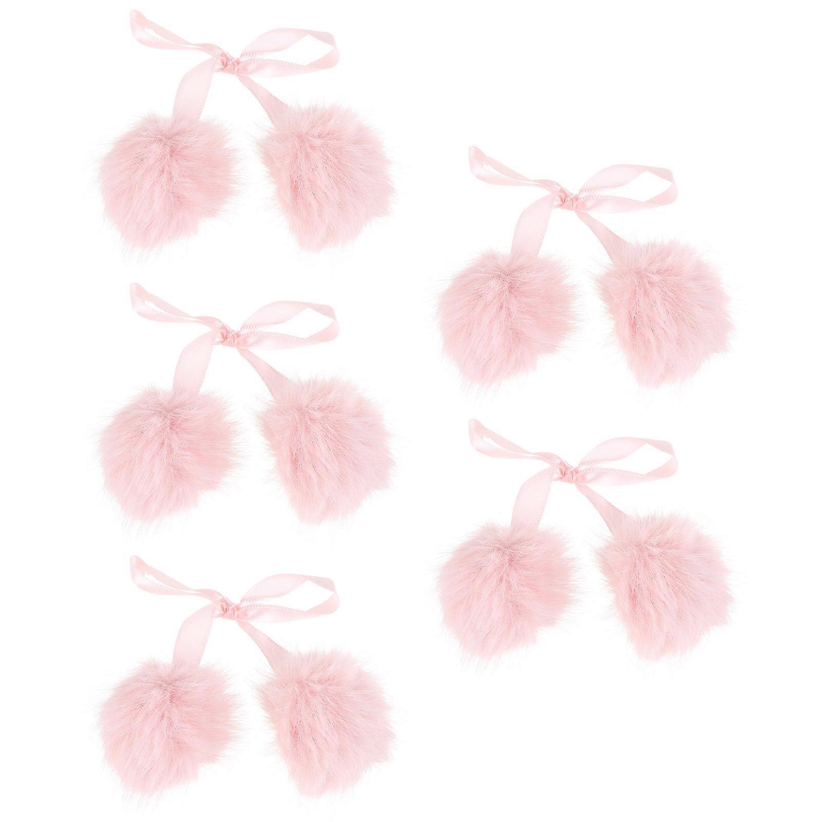 DIY Crafting Pom Poms Balls Decorative Accessory For Hobbyists In Pink 20 Pcs With Round Minimalist Design