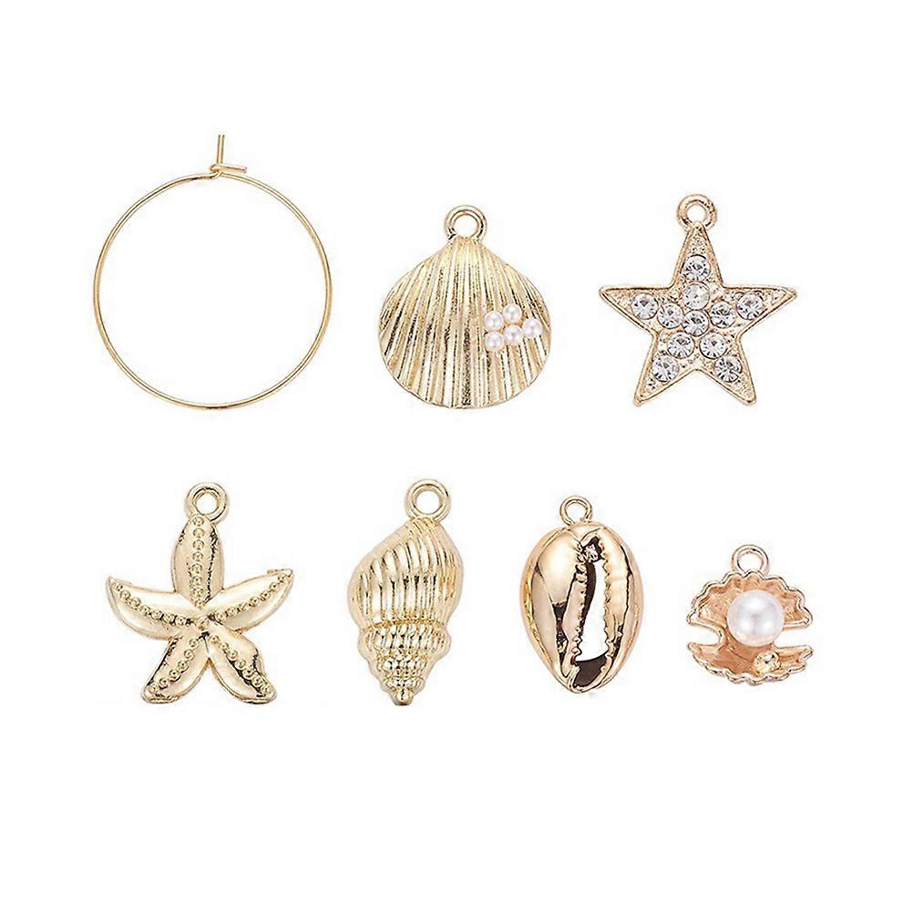 Sea Style Loop Ear Drop Earring Pendants for DIY 48Pcs Golden Accessories