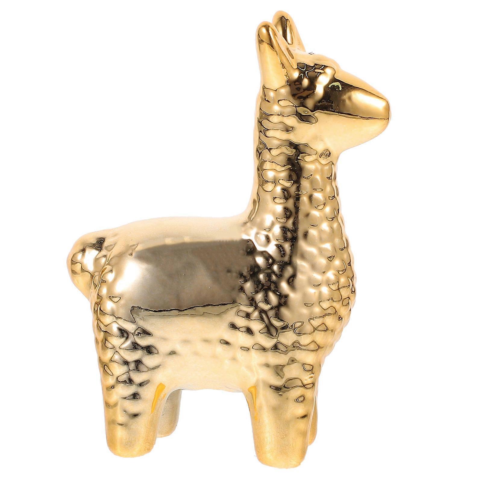Ceramic Alpaca Decoration for Decor with Practical Use 2Pcs