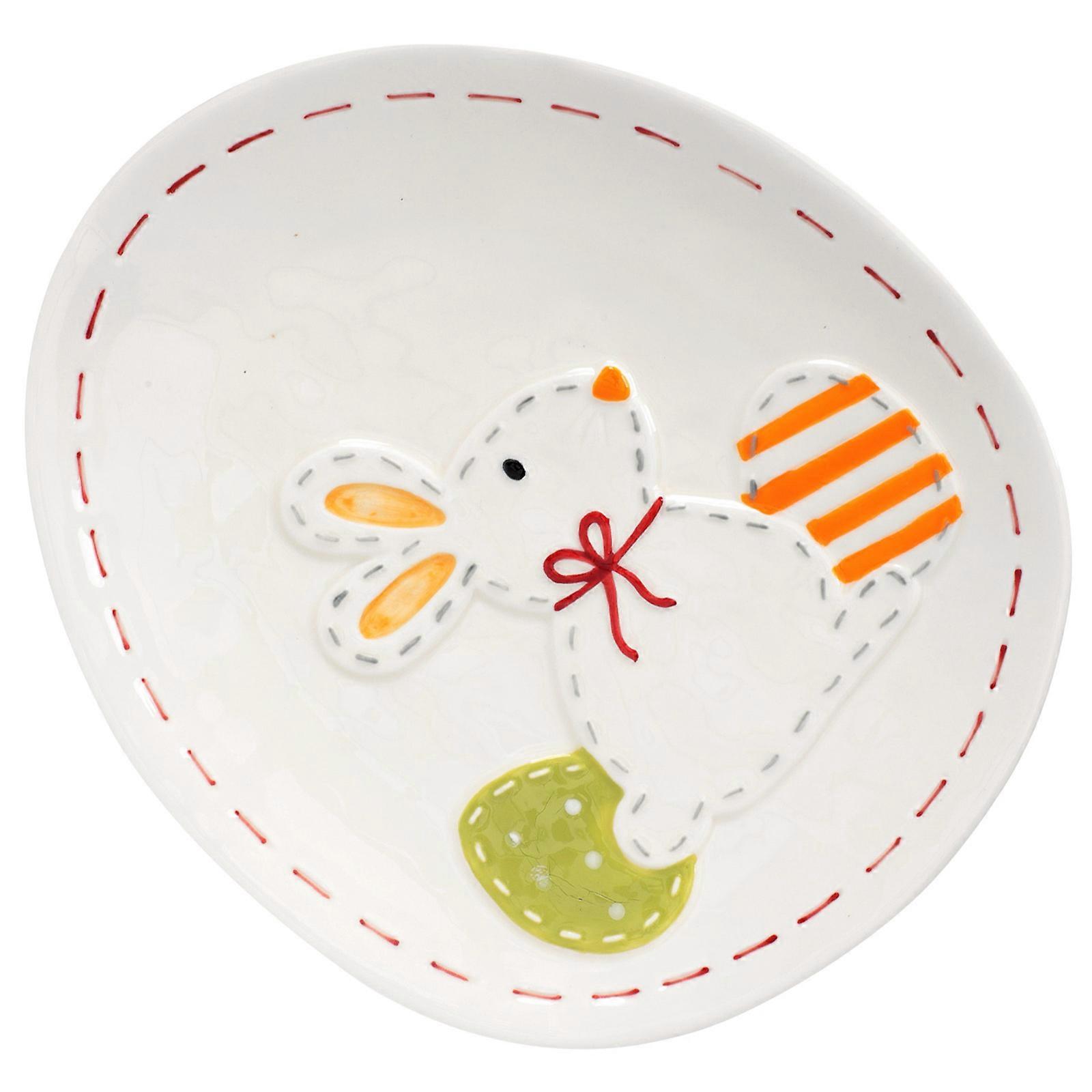 Flower Embossed Ceramic Plate Food Storage Tray For Catering Assorted Color Serving Fruit 1Pack