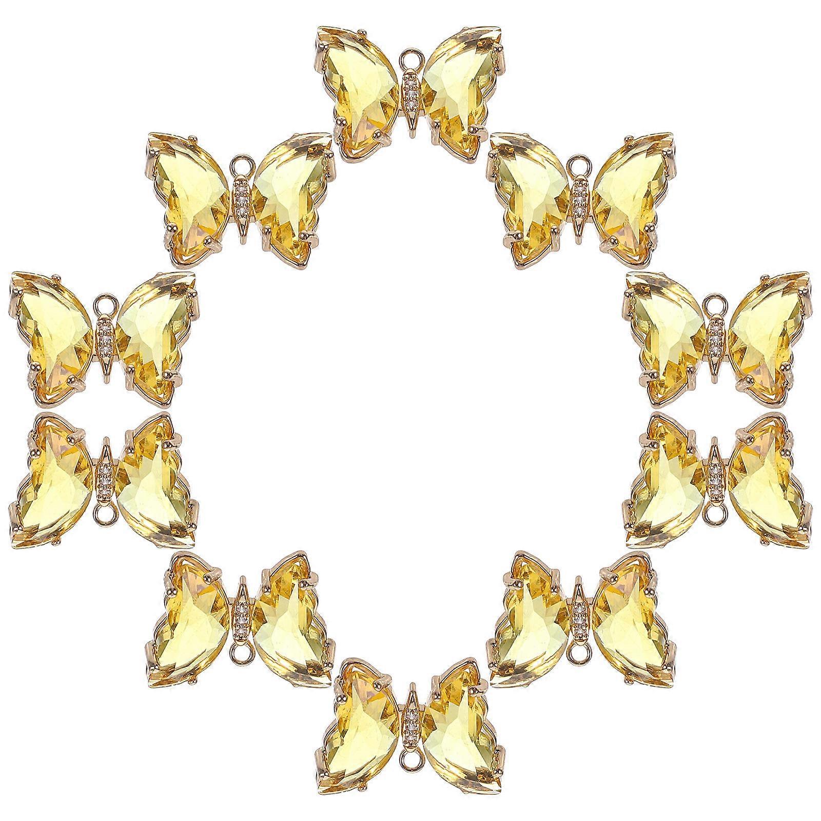 30 Pcs Butterfly Charms Crystal Glass Suitable for Gift Giving DIY Enthusiasts Key Chain 2X1.5cm