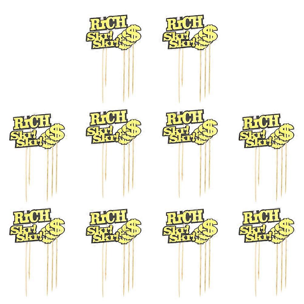 Creative Cake Picks Party Cake Toppers for 50Pcs Assorted Color