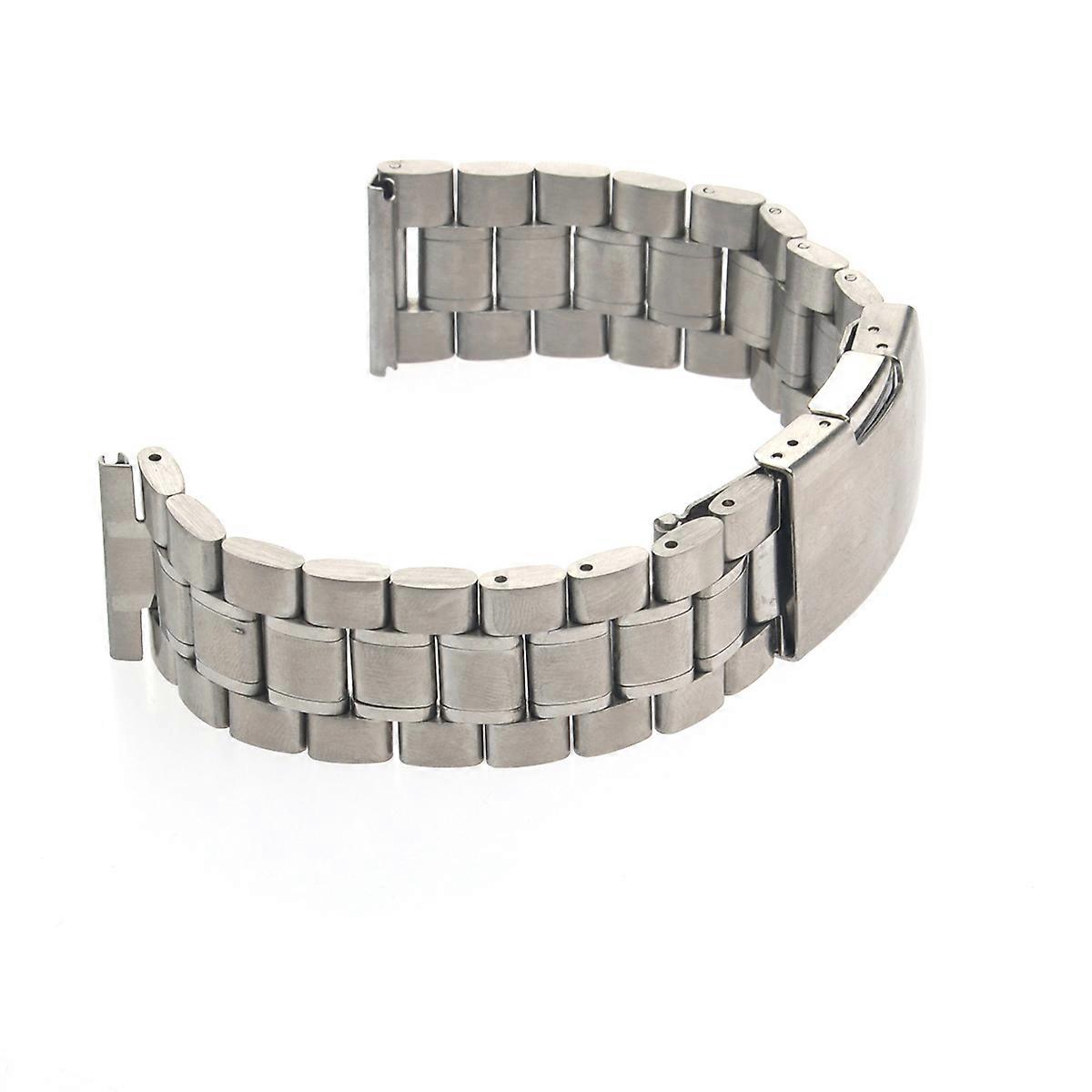 Silver Stainless Steel Watch Strap Straight End with 2Pcs Spring Bars