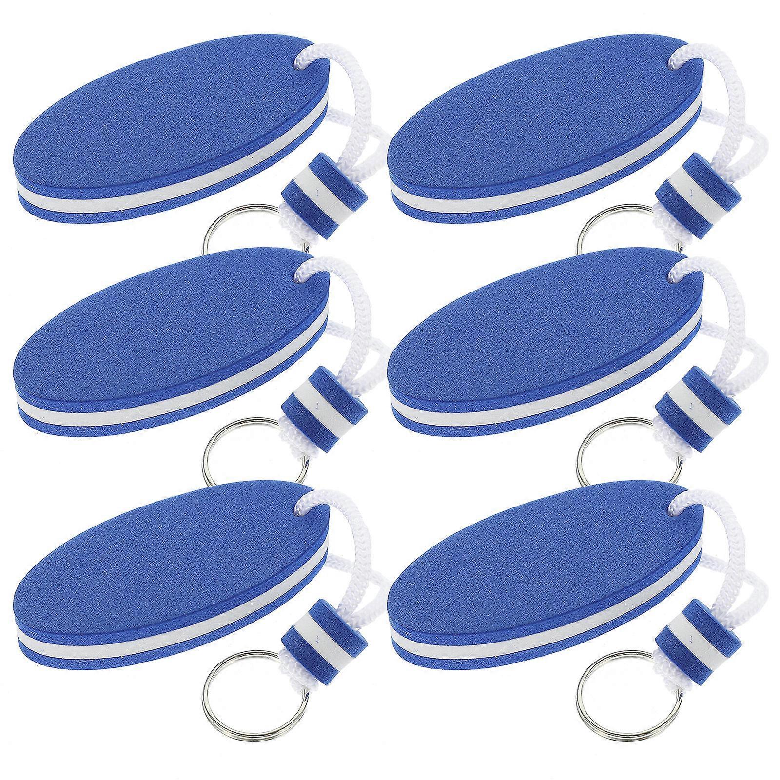 Floating Key Chain Water Sports Keychains Blue Color EVA Made For Boating 6Pack