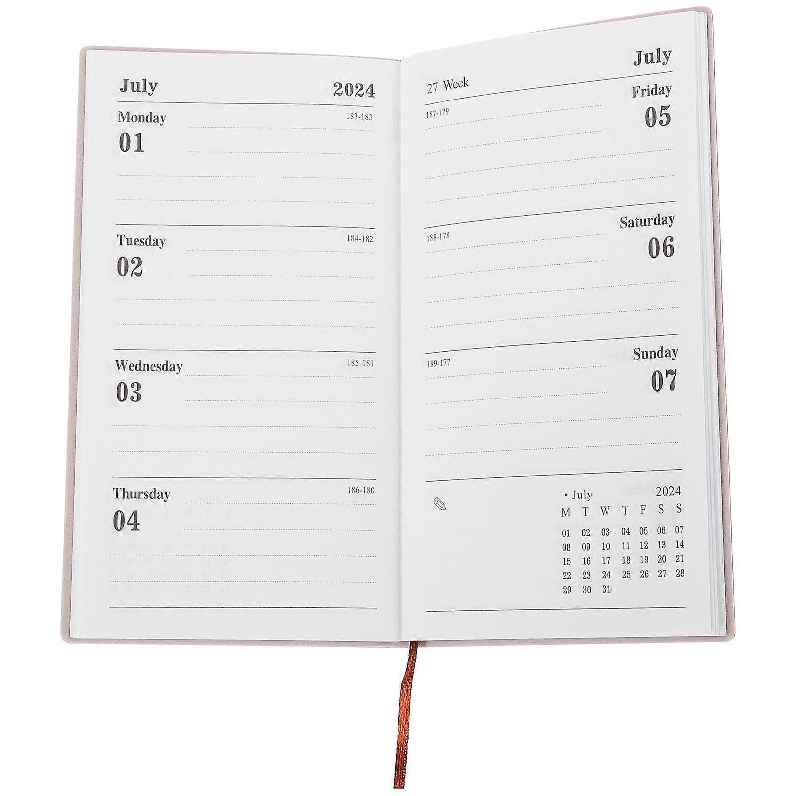 English Notebook Weekly Planner 2Pcs Red Portable Planner Notepad