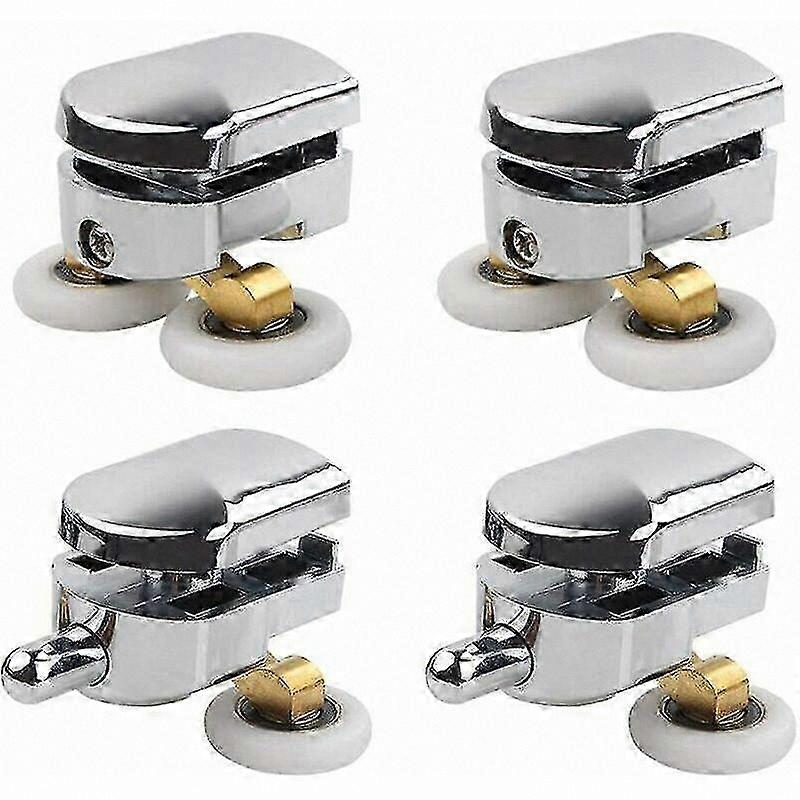 Replacement Sliding Shower Door Rollers, 4-Pack Double Wheel Enclosure Hardware