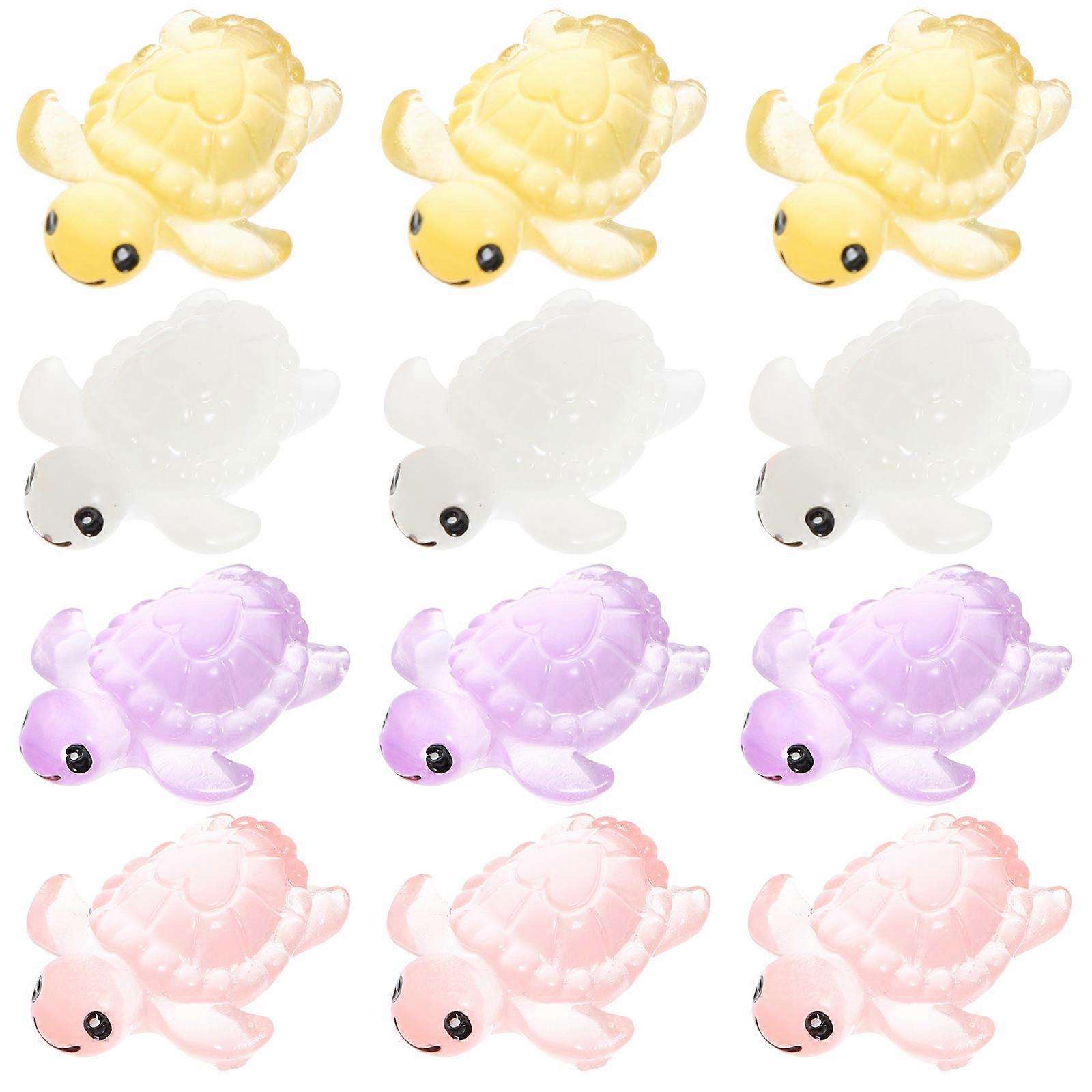 Mini Turtle Figure Glow In The Dark Assorted Decor 2.7X2.2X1Cm Decorative 60Pcs