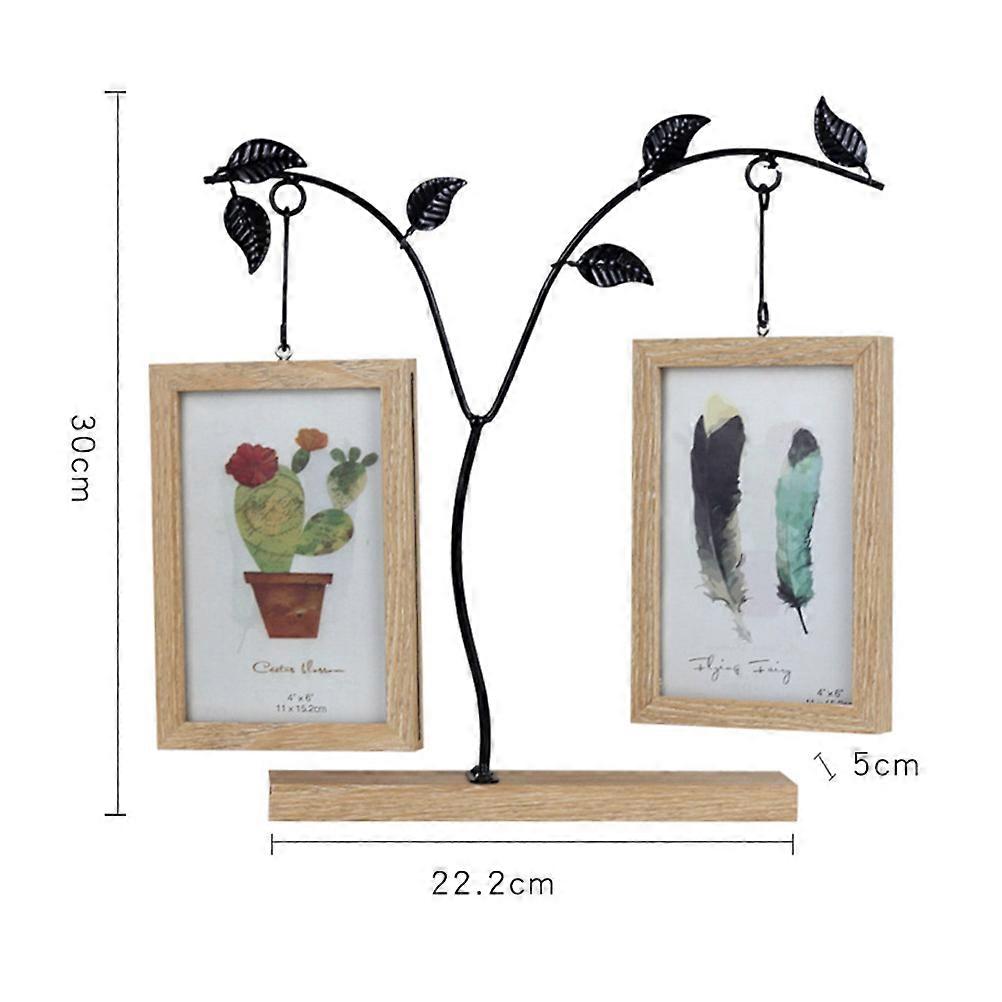 Iron Picture Frame Desktop Adornment For Home Decoration Double-Sided Multi Color 22.2*5Cm 1Set