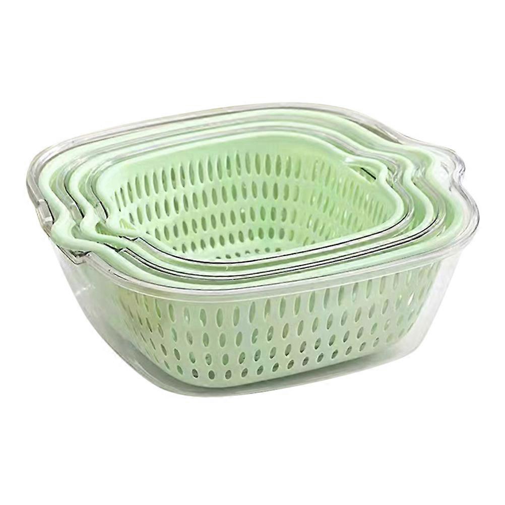 Plastic Fruit Washing Basket Double Layer for Vegetable Cleaning 2Sets Basket